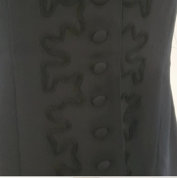 Size 12 Vintage 90s Black Embroidered Dress Vest - Picture 3 of 4